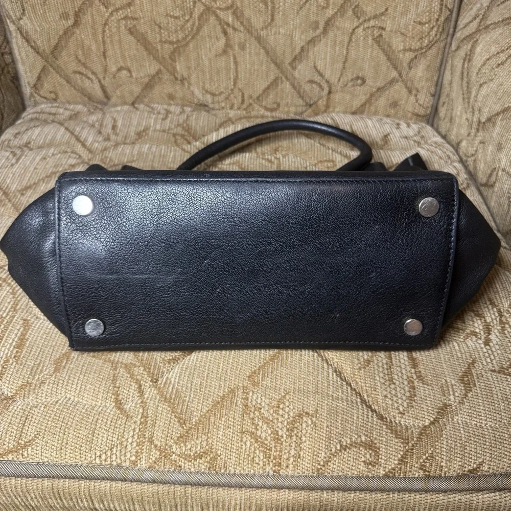 Michael Kors Black‎ Leather Hamilton Traveler LG Satchel Tote Houlder Bag